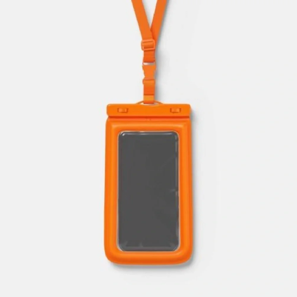 Orange - Waterproof Phone Pouch Fits Smartphones 6.7